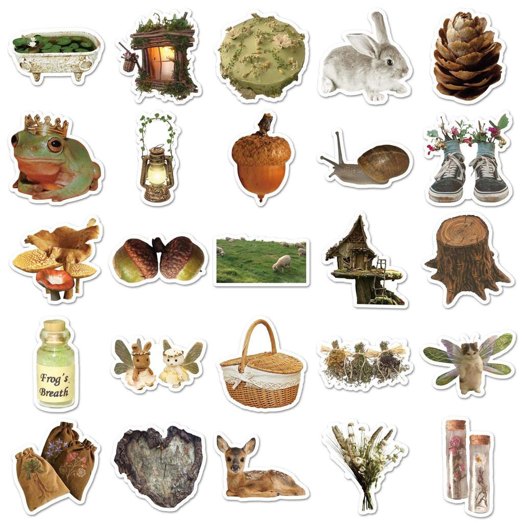 50 Forest-Inspired Graffiti Stickers for Water Bottles, Skateboards, Computers, and Journals