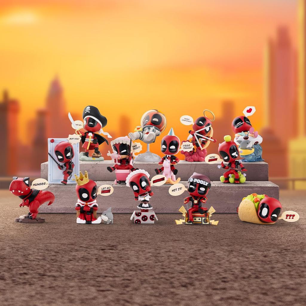 POP MART MARVEL Deadpool Series Box of Pop Mart Gachapon Blind Box Plastic Premium PVC Soft Original Birthday Gifts [Assorted 12] Figures, Models,