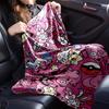 Pink pika Pattern Blanket Flannel Blanket for bed, sofa, Camping, Hiking, Picnic Essentials, gift for family Fan gifts