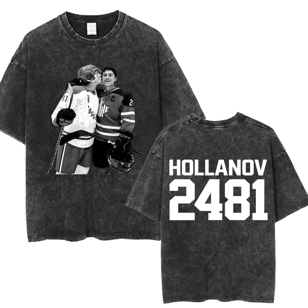 Heated Rivalry Shane Hollander Ilya Rozanov Hollanov Washed T Shirt Vintage Fashion Men Tshirts Cotton Loose Casual Tee Shirt