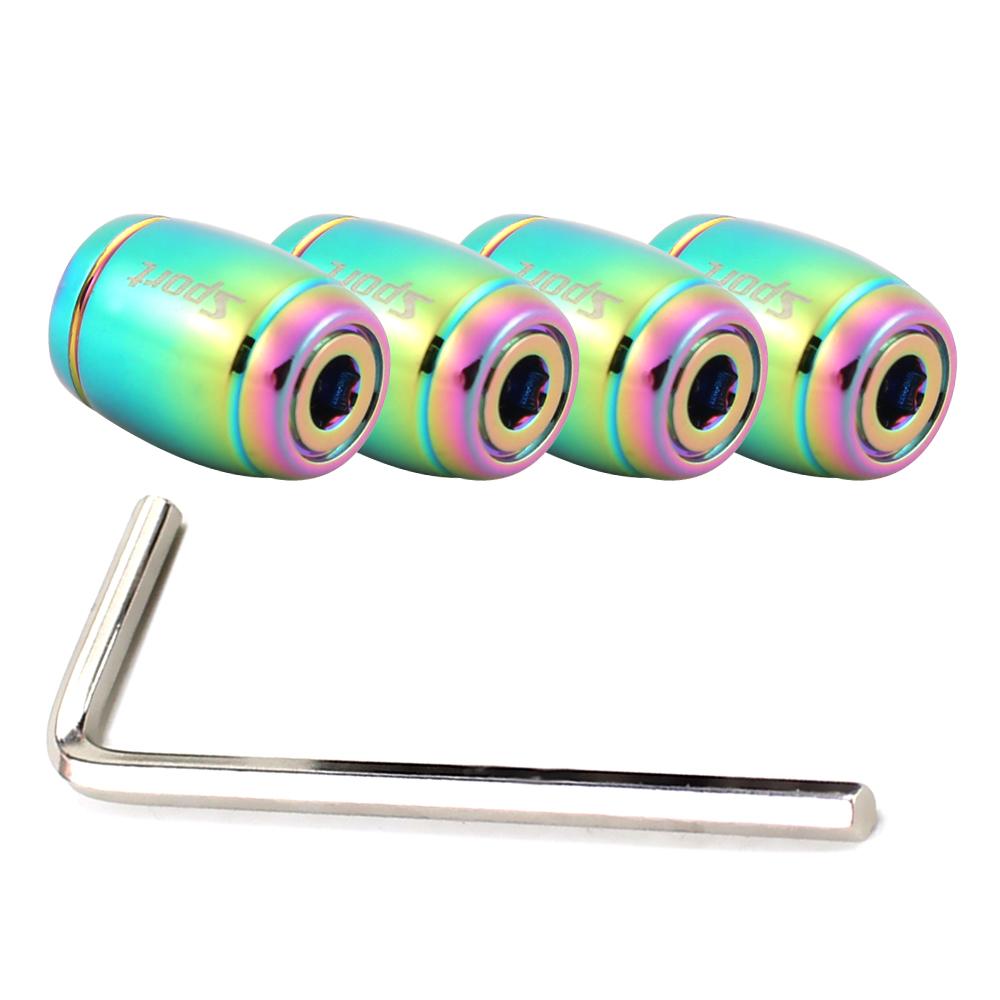 AQTQAQ 1 Set Car Styling Zinc Alloy Anti-theft Sport SKDS6 Car Tire Valve Caps Wheel Tires Tire Stem Air Cap Airtight Covers