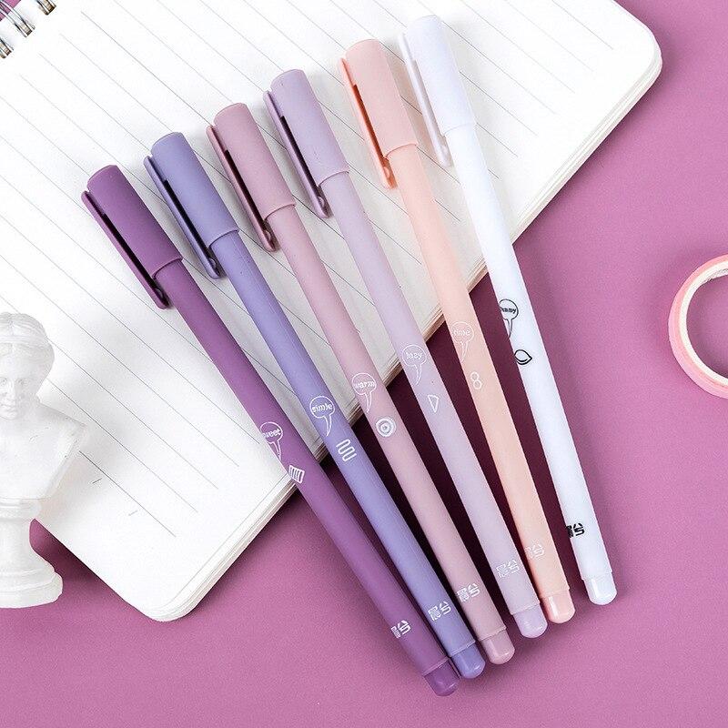 6Pcs/Set Creative Cute Morandi Simple Gel Pen Quick Drying Neutral Pen School Office Supplies Students Stationery