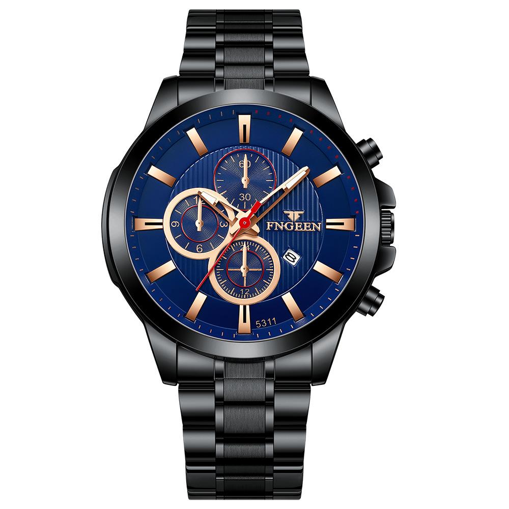 Лучший бренд, спортивные часы, повседневные мужские водонепроницаемые кварцевые часы, светящиеся мужские деловые часы из черного золота