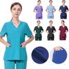 1 шт. Полиэфирное волокно Доктор Медсестра Больница Медицинская Униформа Салон Спа Хирургическая Пижама Однотонный Изоляционный Халат Рабочая Одежда