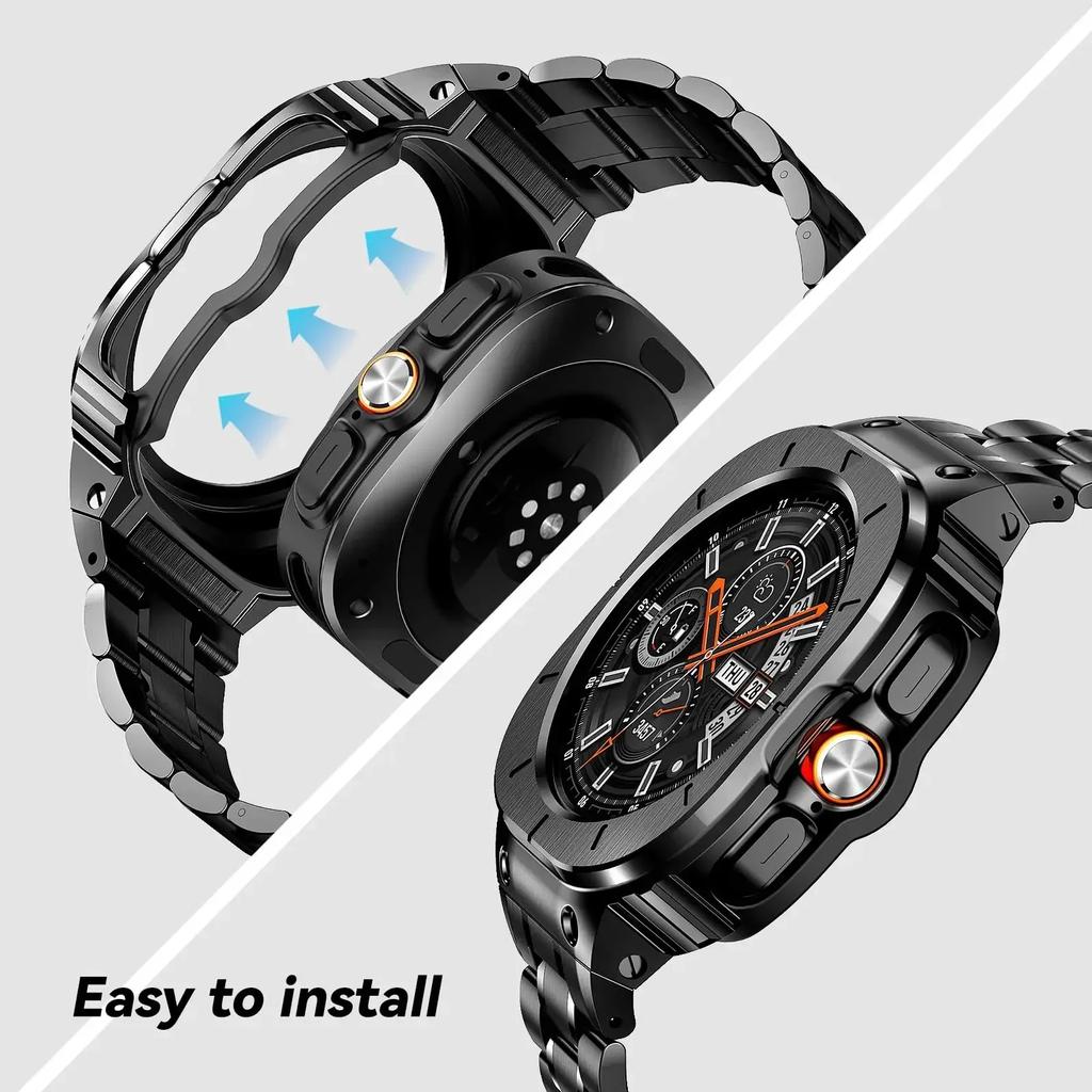Stainless Steel Case+Strap for Samsung Galaxy Watch Ultra 2025 47mm Business Bracelet for Galaxy Watch 7 Ultra Replacement Strap