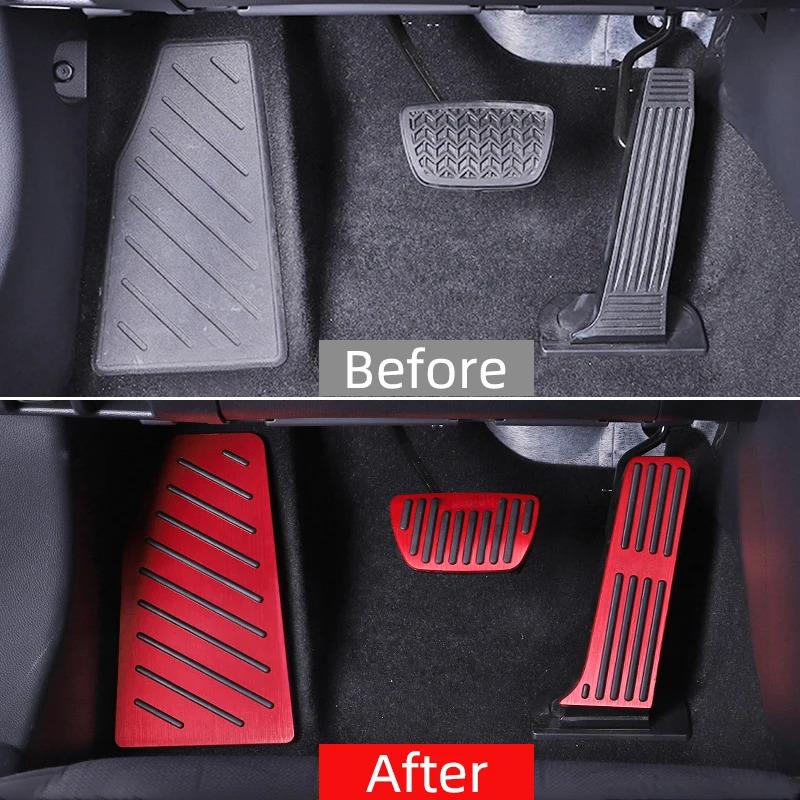 For Toyota RAV4 XA50 Hybrid Aluminum Alloy Car Accelerator Brake Pedal Rest Foot Pedal Cover Pad Accessories