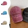 Retro English Letter Embroidered Baseball Cap New Style Wash Cotton Denim Baseball Cap Men and Women Sun Protection Sun Hat