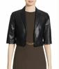 Cropped Handmade New Women's Stylish Leather Blazer Short Soft Lambskin Leather