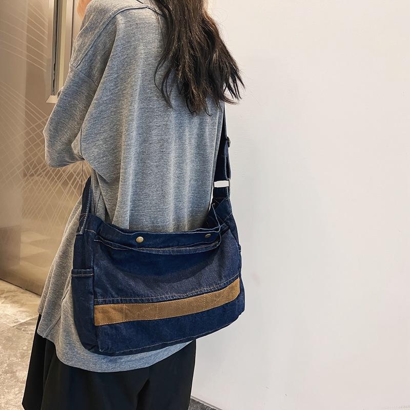 Denim Bag Female Patchwork Crossbody Bag Large Capacity Shoulder Bag