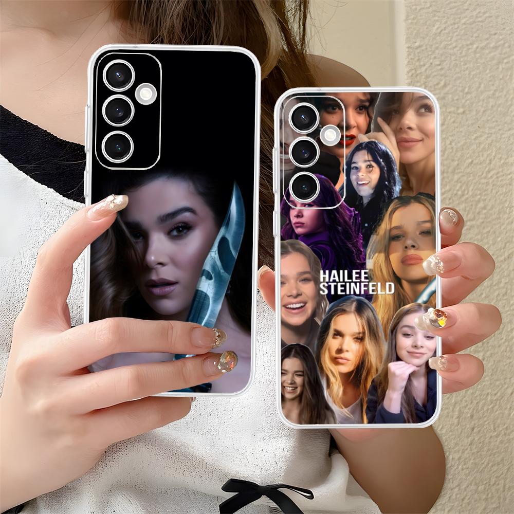 Hailee Steinfeld Clear Mobile Phone Case for Samsung Galaxy S25 S24 S23 S22 S21Plus FE Ultra Colorful Cover