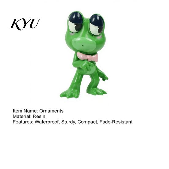 Anthropomorphic Frog Statue Cute Cartoon Green Resin Statue, Miniature Figurines, Weatherproof Garden Patio Lawn Ornaments Ornament for Yard