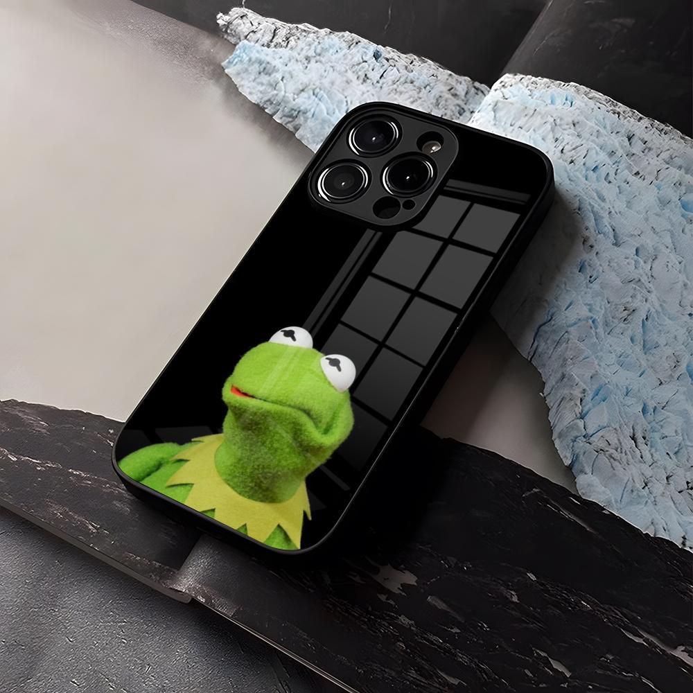 Чехол для телефона Кермит Лягушонок Закаленное Стекло Для IPhone 16 13 14 12 15 11 Pro Max Plus Mini X XR SE2020 Coque