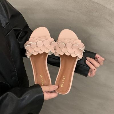 Модные женские шлепанцы с цветочным принтом, летние, новые, с круглым носком, с открытым носком, легкие, на мягкой подошве, нескользящие сандалии