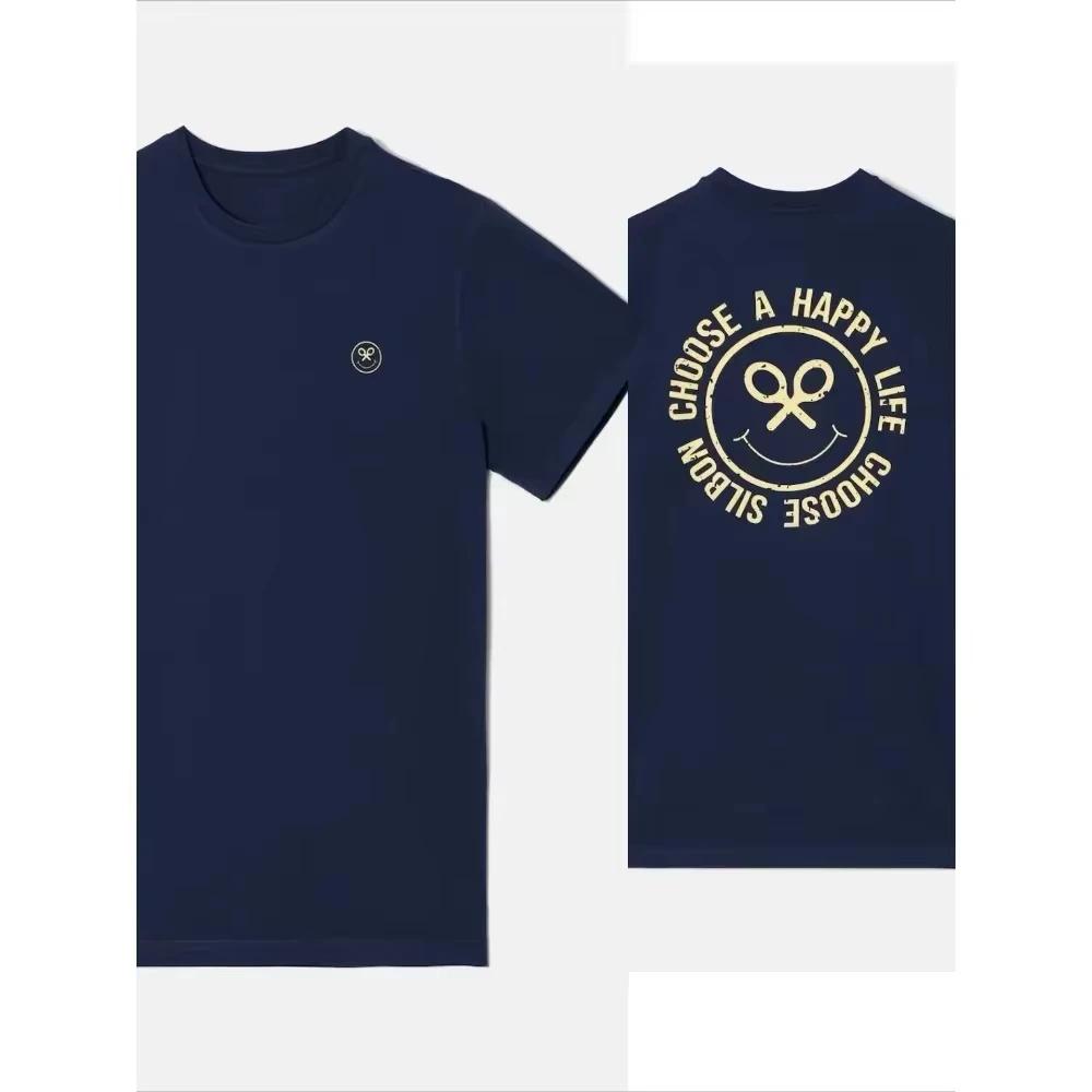 SILBON Модная футболка для мужчин Y2K Топы Харадзюку Роскошный бренд Принт букв Футболка Летняя футболка с коротким рукавом Оверсайз Юникс Топ