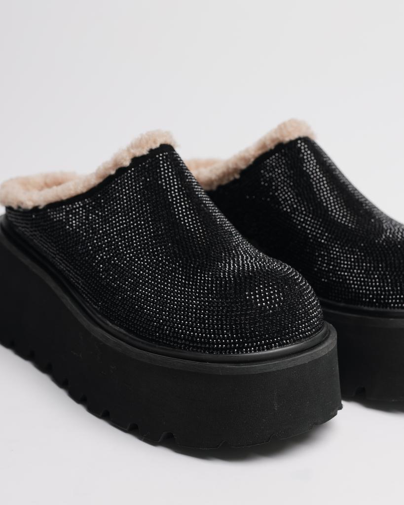Platform Uggs with Rhinestones Suny Liana 53500 36 Black Suede Wool
