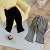 Children Girls' Casual Flared Pants Plaid Pants Solid Black Pants