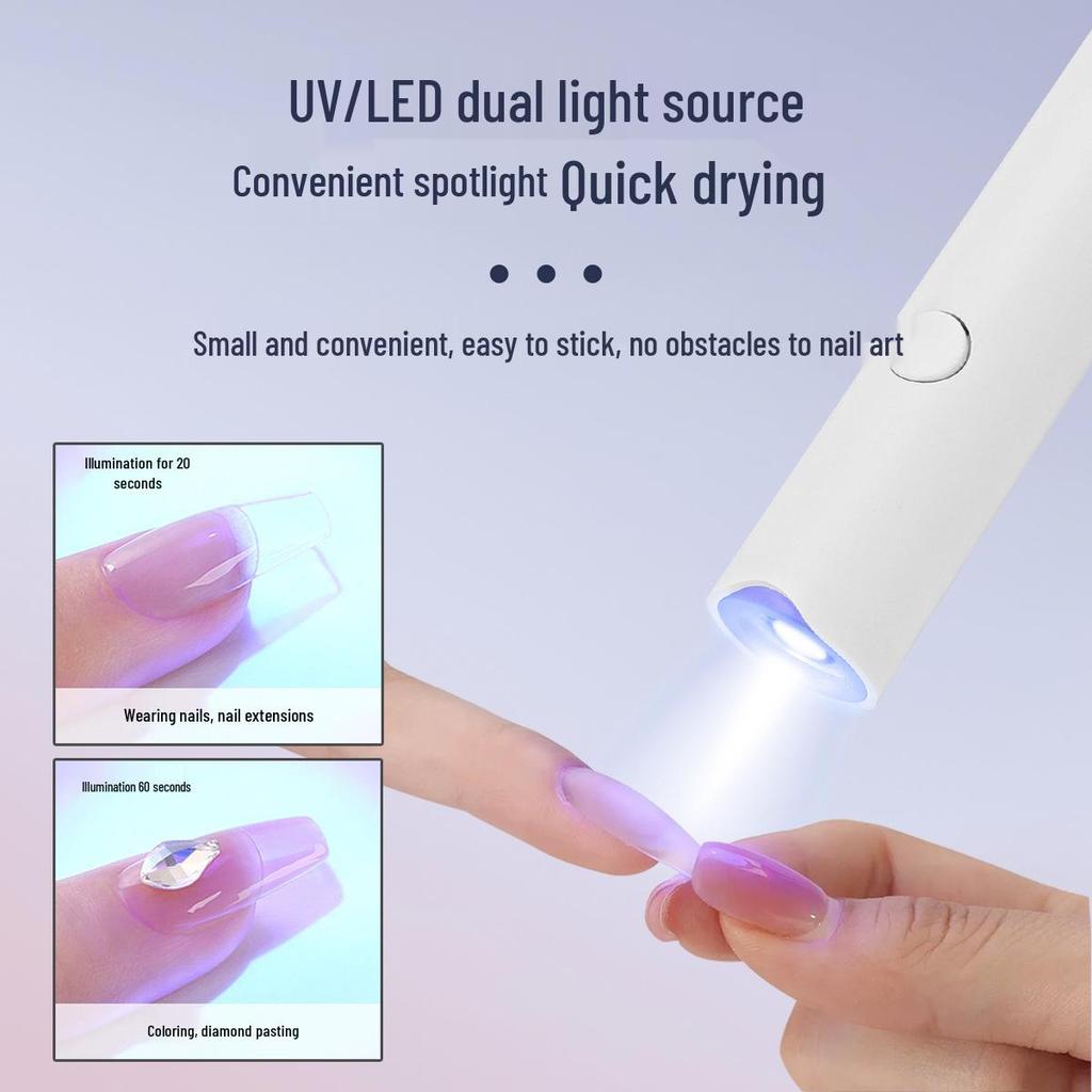 Портативная мини светодиодная лампа для ногтей - Быстросохнущая, Перезаряжаемая, Ручная машина для светотерапии