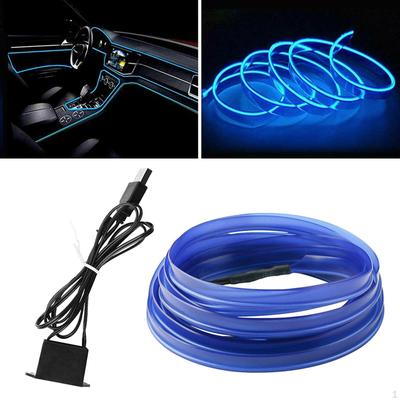 Светодиодная атмосферная полоса для салона автомобиля, USB-лампа, DIY, прямая замена запасных частей, гибкий неоновый свет