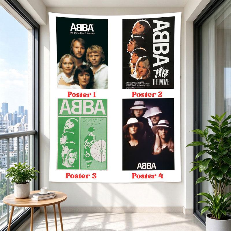 ABBA Band Four Poster Collage Retro Swedish Pop Group Photo Art Print