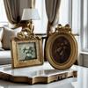 Retro Vintage Photo Frames Gold Photo Frame Ornament Creative Photo Display Holders for Desktop