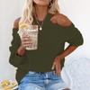 Women's Solid Color Sexy Off Shoulder Loose Knit Sweater Top