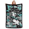 Muichiro Tokito Blankets Coral Fleece Plush Anime Demon Slayer Warm Throw Blankets for Airplane Travel Bedroom Quilt