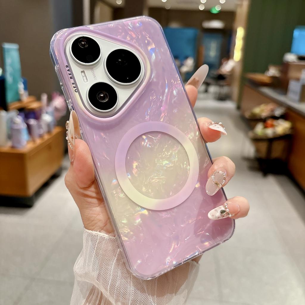 Простой узор-ракушка p11pro магнитный синий порошковый развод подходит для чехла для мобильного телефона Huawei p11pro mate11pro