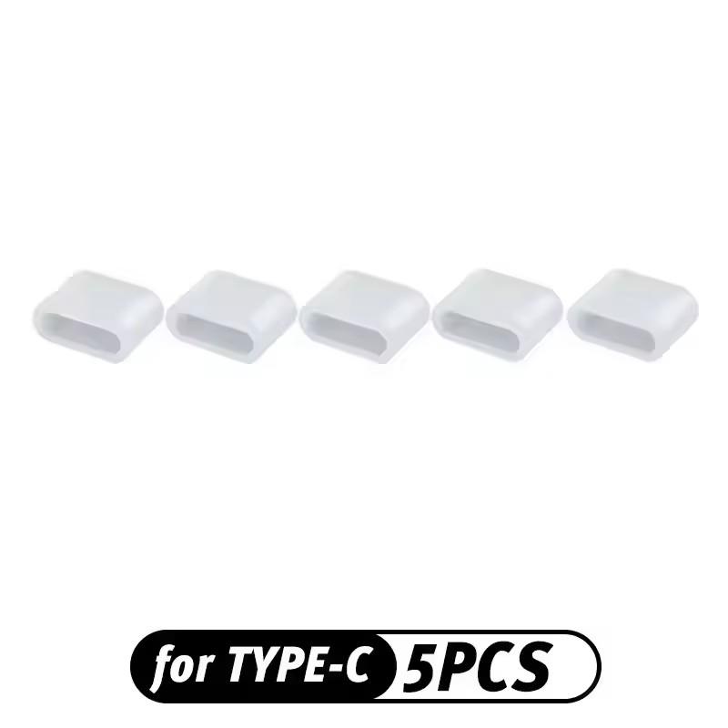 Type-C Charging Port Transparent Dust Plug With Rope Anti-Lost Dustproof Protector Cap Stopper Data Cable USB Type C Clear Cover2
