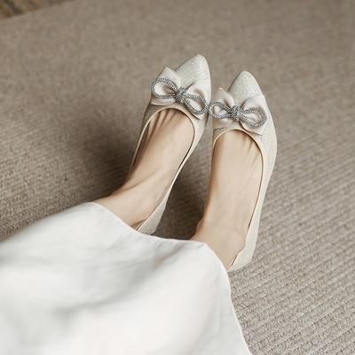 Однотонные женские туфли-лодочки с острым носком и неглубоким вырезом, модные лоферы, балетки на мягкой подошве, женские слипоны, туфли-лодочки WSH4923