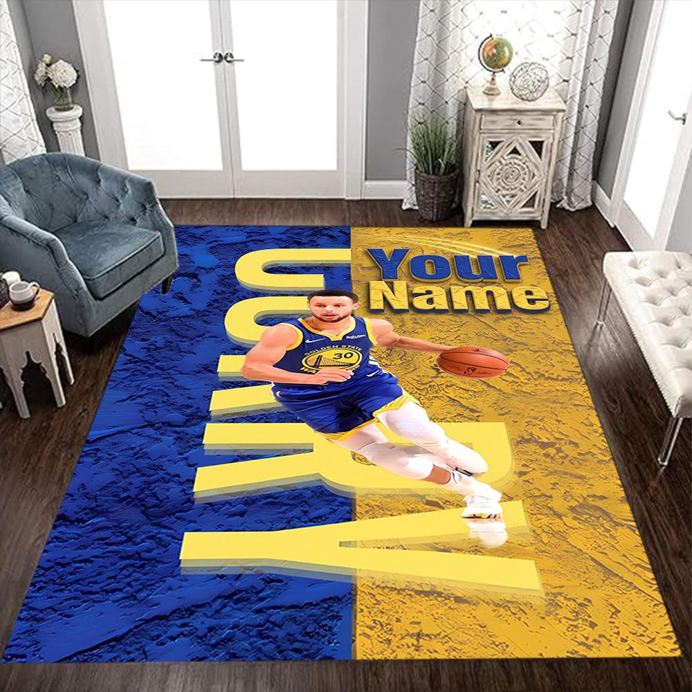 Golden State Warriors Curry Dynasty Customized Name Carpet Suitable for Outdoor Game Room Bedrooms Foyer Anti-slip Rug Office home decor