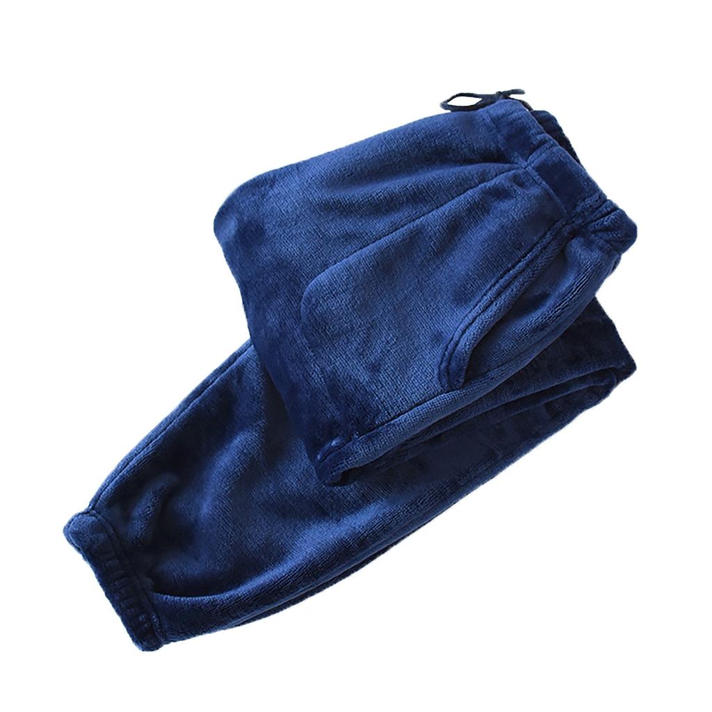 Men's Thermal Fleece Pockets Thickened Fleece Lined Casual Sports Trousers Pajama Pants
