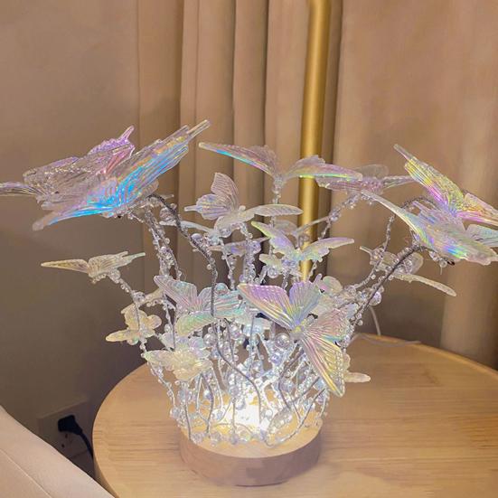 Yousheng DIY Butterfly Night Light Set Handmade LED Light-up Butterfly Night Lamp for The Decor for The Sleeping Home for Women And Girls Birthday Gift