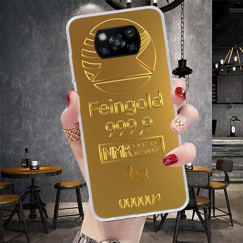 Мягкий чехол для телефона с принтом из тонкого золотого узора для Xiaomi Poco X3 X4 Nfc X5 X6 X7 F7 Ultra F5 F6 Pro F4 Gt F3 M6 M3 M4 M5S X7Pro Fun