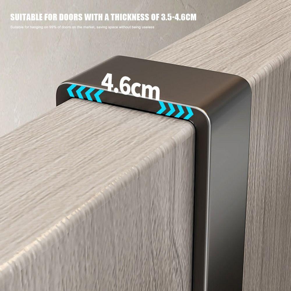 Metal Door Behind Hook 5 Hooks Coat Hat Towel Hanger Household Organizer Accessories