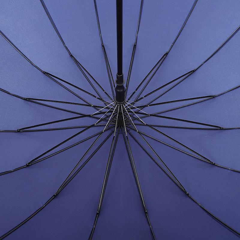 Автоматический зонт с 16 спицами Большой зонт с прямой тростью Маленькая ручка-крючок Рекламный зонт с длинной ручкой