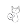 Women Brooch Hollow Kitty Shape Smooth Stainless Anti-slip Wear-resistant Coat Collar Hat Scarf Decoration Clothes Pin Business Events Garment Jewelry