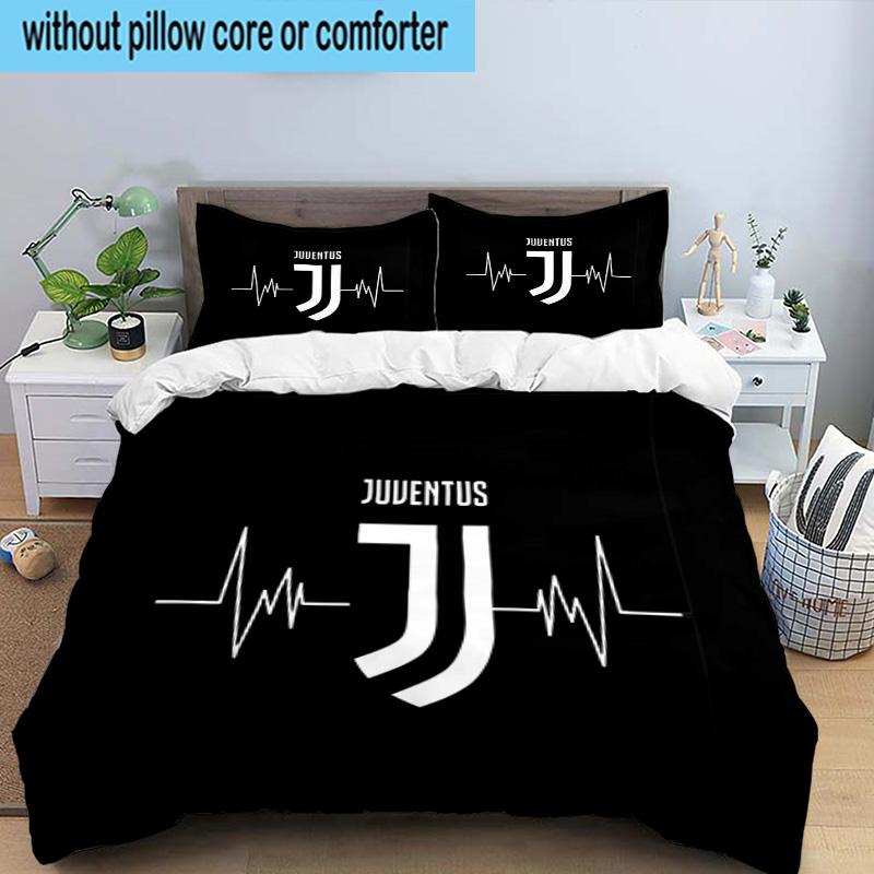Juventus Heartbeat Logo 3PCS Bedding set,Ideal for1pc Duvet Cover And 2pcs Pillowcases Perfect for Christmas gift,Ideal for Bedroom, Dormitory