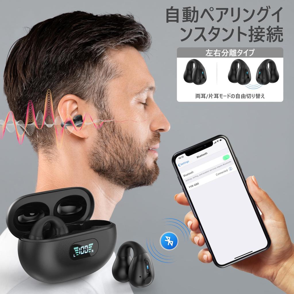 Wireless Earphones Bluetooth Earphones Sports Type Wireless Earphones Earphones Wireless Charging Compatible with Dual LED Power Display Waterproof