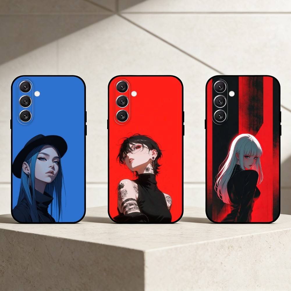 Чехол для телефона в стиле темного гота Для Samsung Galaxy A13, 21s, 22, 31, 32, 52, 53, 71, 72, 73, Мягкий черный чехол