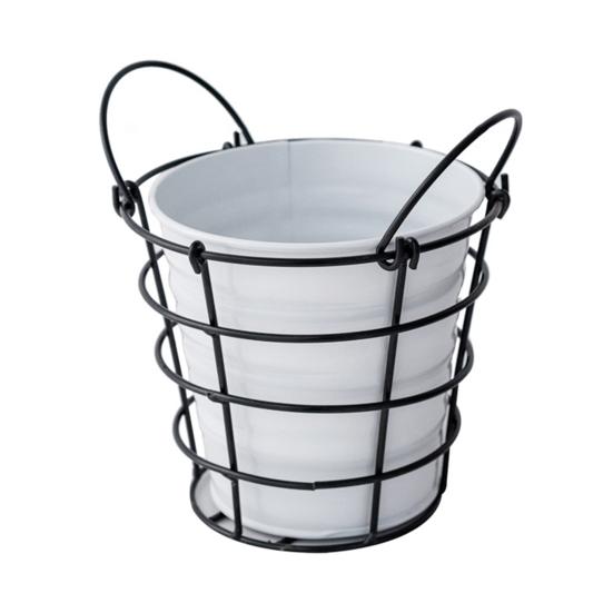 Корзина для хранения с железным каркасом, подвесная корзина-кашпо, балконный подвес для цветочного горшка, украшение для дома