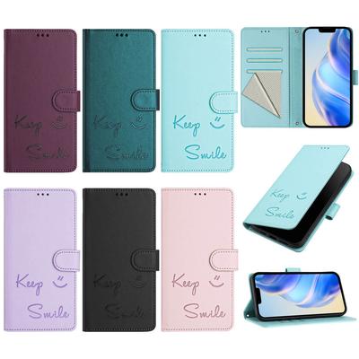 Кожаный кошелек-книжка для Cubot Max 5 A10 P50 A20 A30 A40 P90 X100 Note 40 60 с тиснением Keep Smile и ремешком на запястье