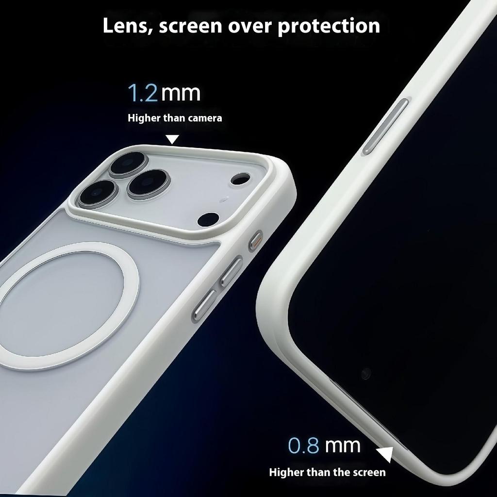 For iPhone 17 Pro Magnetic Case Skin Touch TPU Acrylic Phone Back Cover