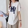 Mid-length Short-sleeved T-shirt for Women In Summer New Loose Large Size Irregular Top Curved Hem Base Shirt