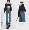 Women's Plush Wide-Leg High-Waist Warm Jeans for Autumn/Winter - Thick, Slim, Loose-Fit Long Pants.