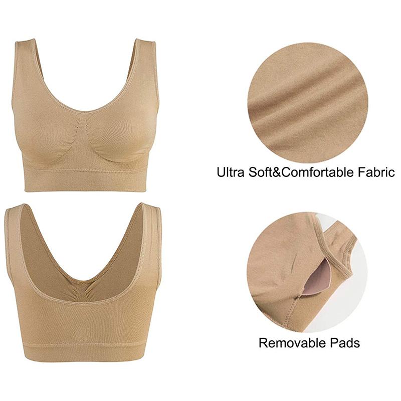 3 шт./компл., бесшовный спортивный бюстгальтер больших размеров, бюстгальтер для йоги без косточек со съемными подушечками для женщин