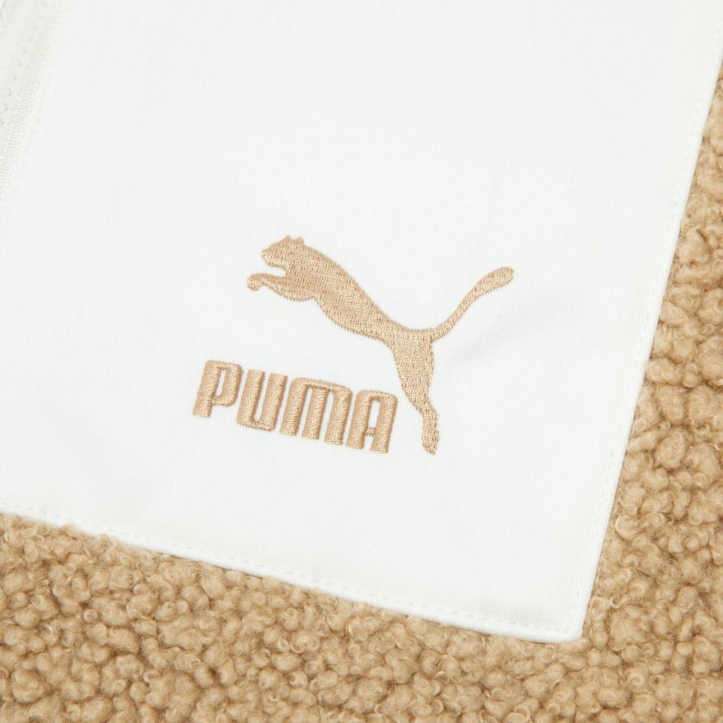 Puma Classics Sherpa Logo Embroidery Color Block Comfortable Casual Fleece Jacket Unisex Jacket Camel 625525-84