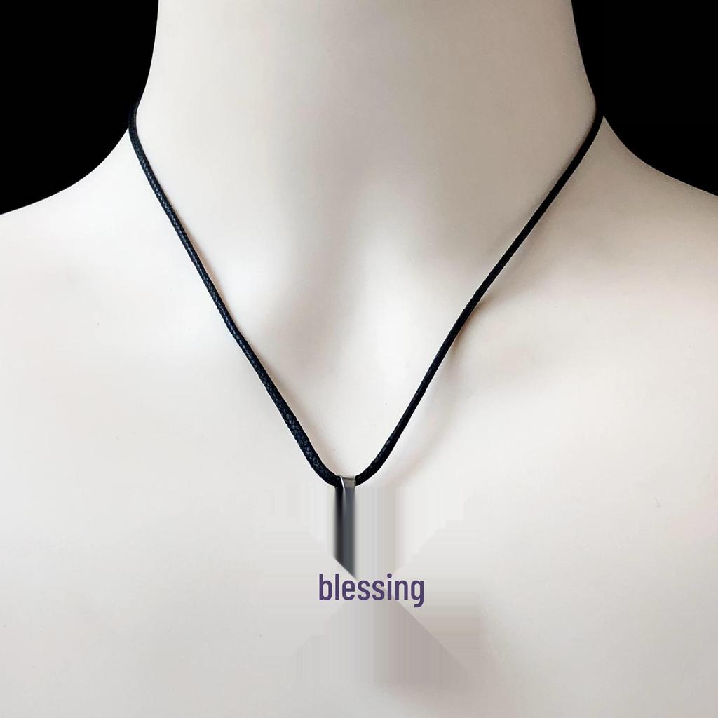 Amethyst Pendant Fairy Necklace with Black Braided Rope - Simple Clavicle Chain for Summer