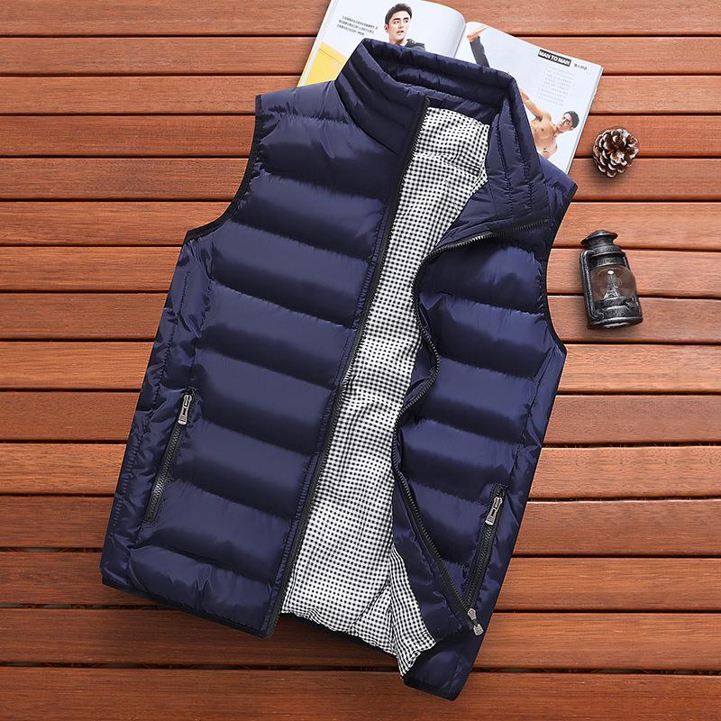 Winter Warm Men Fashion Slim Cotton Padded Vest Sleeveless Down Jacket