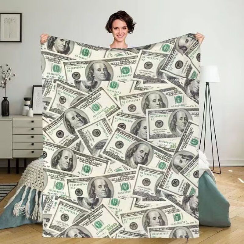 Million-dollar Unique Blanket Weird-dollar Nap Quilt. Cool Summer Creative Funny Blanket. Daytime Cooling Blanket