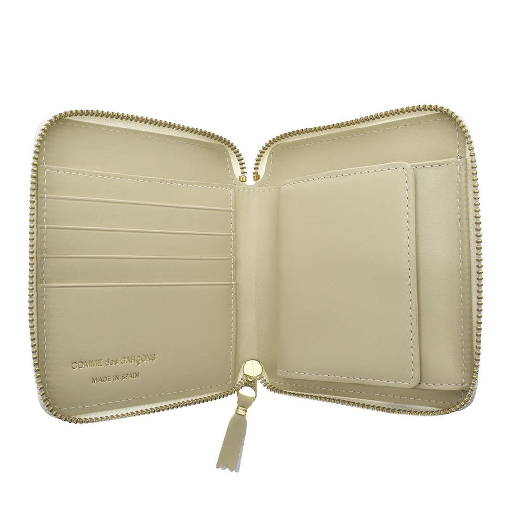 COMME des GARCONS кожаный кошелек с круглой молнией, складной, SA2100, цвет белый [Товар]